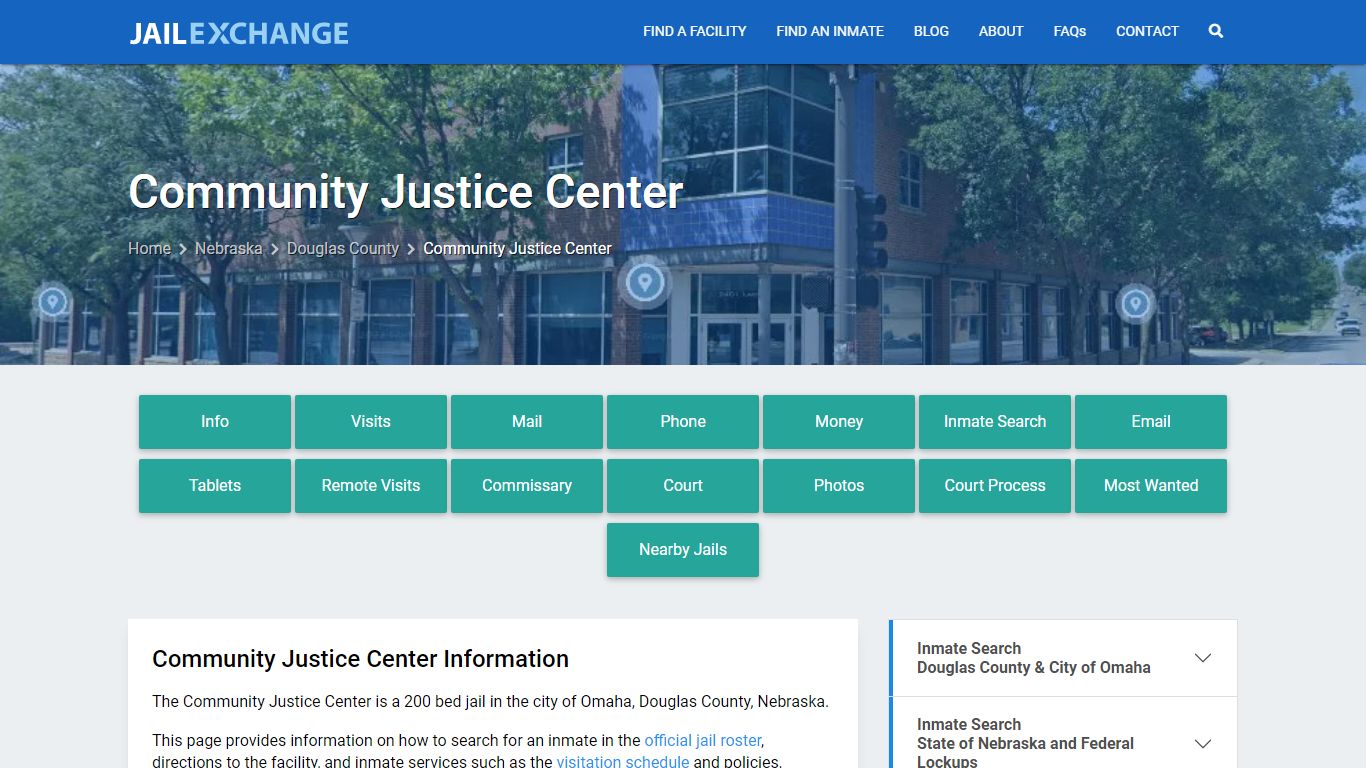 Community Justice Center, NE Inmate Search, Information - Jail Exchange